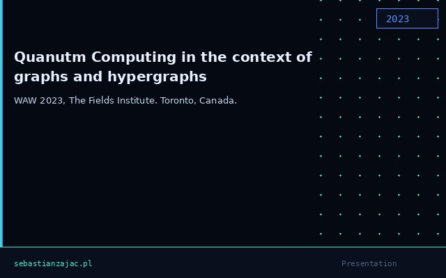 Quanutm Computing in the context of graphs and hypergraphs