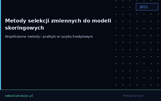 Metody selekcji zmiennych do modeli skoringowych