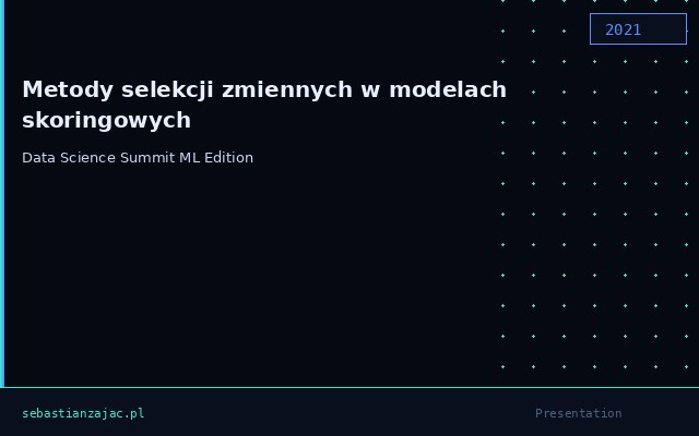 Metody selekcji zmiennych w modelach skoringowych