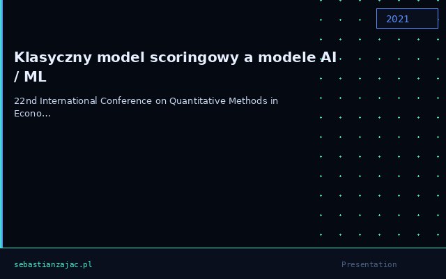 Klasyczny model scoringowy a modele AI / ML