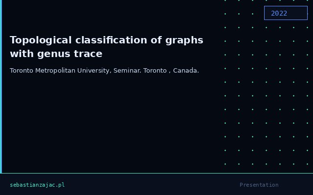 Topological classification of graphs with genus trace
